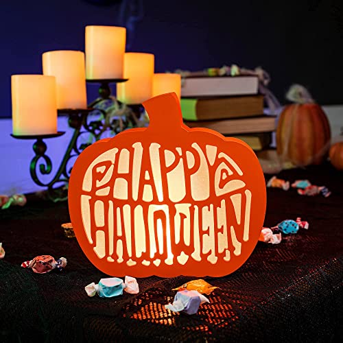 JOYIN Halloween Pumpkin Shadow Box TwoSided Light Up Halloween Pumpkin Decoration with LED Lights for Halloween IndoorOutdoor Decor and Halloween Holiday Party (Lighted Pumpkin Shadow Box)