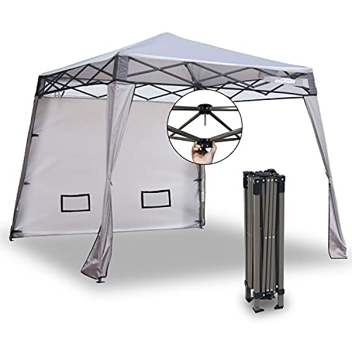 EzyFast Elegant Pop Up Beach Shelter Compact Instant Canopy Tent Portable Sports Cabana 75 x 75 ft Base  6 x 6 ft top for Hiking Camping Fishing Picnic Family Outings (6 x 6 A Khaki)