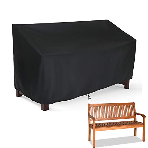 Hengme Outdoor Patio Garden Bench Cover 2 Seat Outside Park Loveseat Sofa Glider Furniture Cover  Black