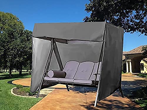 Outdoor Swing Covers Patio Garden Hammock Glider Cover Durable Waterproof UV Resistant Weather Protector (Black)