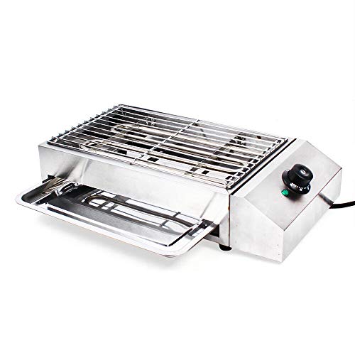 Electric Grill Table Top BBQ Barbecue Indooroutdoor Smokeless Griddle  Pan 2000W