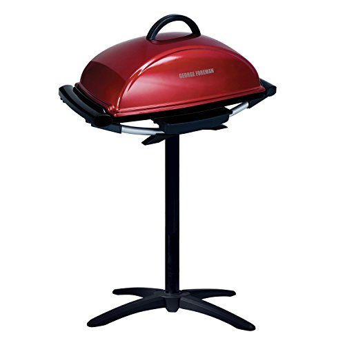 George Foreman 12Serving IndoorOutdoor Rectangular Electric Grill Red GFO201R