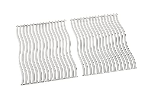 Napoleon S83013 Replacement Nonstick Stainless Steel Waved Cooking Grids for Rogue 425 Grills Silver (Set of 2)
