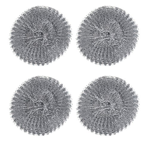 RamPro 4pc HeavyDuty Steel Wool Barbecue Grill Cleaner Pads