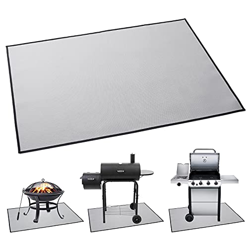 Rectangular Fire Pit Pad Grill Mats Deck ProtectorPortable Camping Accessories Fireproof Mat Prevent Your Deck Patio  Grass Lawn from Damaged by High Temperature  Fire Pit Mat 42 x 30 Inches (L)