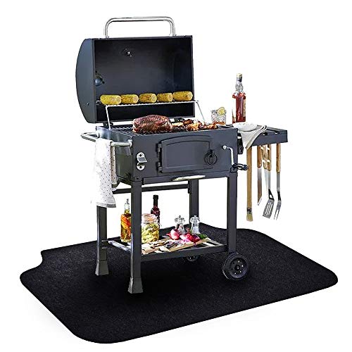 Under The Grill Mat (36 x 60 inches) ，BBQ Grilling Gear Gas Electric Grill  Use This Absorbent Grill Pad Floor Mat to Protect Decks Patios from Grease Splatter and Other Messes