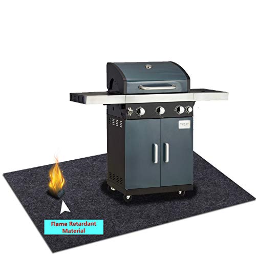 Under the Grill Gear Flame Retardant MatsBarbecue GrillingAbsorbing Oil PadsReusable Durable Washable Floor Mat Protect Decks Patios Grease SplatterMesses (Grill Mats374inches x 40inches)