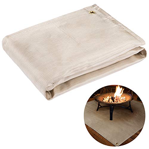 39× 39 Fireproof Fire Pit Mat Portable Fire Blanket Protective Patio Insulation Pads Temperature Resistant Flame Retardant Stove Floor Grill Mat for Deck Patio Lawn Outdoor Camping BBQ Protection