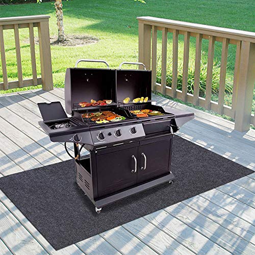 Gas Grill MatBBQ Grilling Gear for GasAbsorbent Grill Pad Lightweight Washable Floor Mat to Protect Decks and Patios from Grease SplatterAgainst Damage and Oil Stains or Grease Spills (36×72)