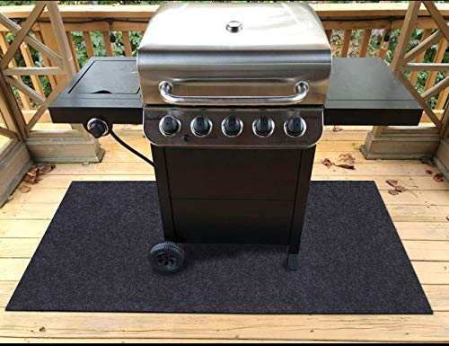 Gas Grill Mat，Premium BBQ Mat and Grill Protective Mat—Protects Decks and Patios from grease splashesAbsorbent materialContains Grill Splatter，AntiSlip and Waterproof Backing，Washable (36 x 36)