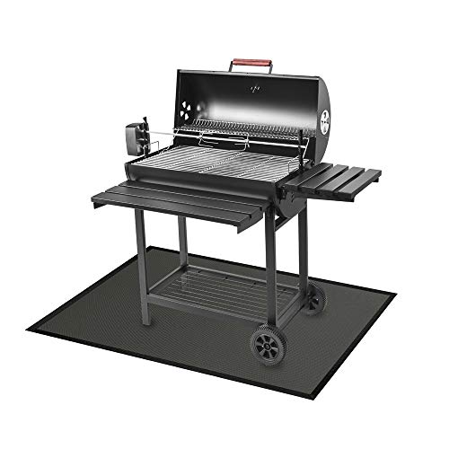 Rosy Earth Flame Retardant Mat Under The Grill Charcoal Grills Gas Grills Electric Grills to Protect The Deck Terrace Floor (Black 3947)
