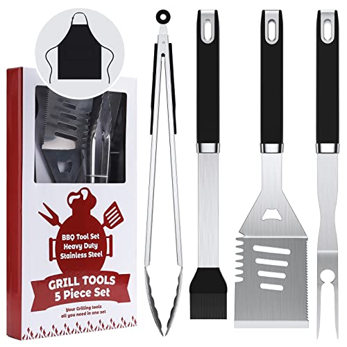 ALEEN  AJEAN BBQ Grilling Accessories Heavy Duty BBQ Grill Tools Set with Apron for Men 15 Inch Stainless Steel Grilling Accessories Kit for Smoker Camping Kitchen Party Barbecue Utensil Gifts