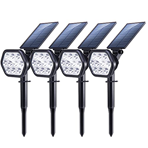 Nekteck Solar Lights Outdoor10 LED Landscape Spotlights Solar Powered Wall Lights 2in1 Wireless Adjustable Security Decoration Lighting for Yard Garden Walkway Porch Pool Driveway