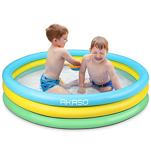 AKASO Kiddie Pools 59 x 13 Inflatable Swimming Pools For Boys Girls Toddlers Easy Set Up Inflatable Baby Ball Pit Pool for Ages 2 Garden Backyard Outdoor Summer Water Party