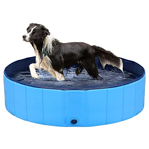 Foldable Plastic Pool for Kids  Dog Accessories Collapsible Kids Pool Outdoor Dog Swimming Pool with Protective Lining Bathing Tub Kiddie Pool for Dogs Cats and Kids