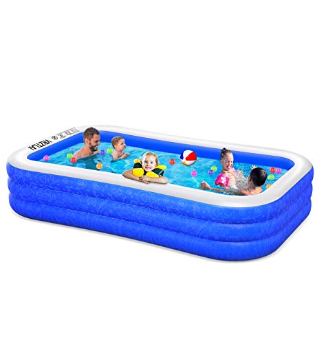 Inflatable Swimming Pool 120 X 72 X 22 Family Inflatable Lounge Pool for Kiddie Kids Adults Infant Toddlers Easy Set Swimming Pool for Garden Backyard Outdoor Summer Water Party