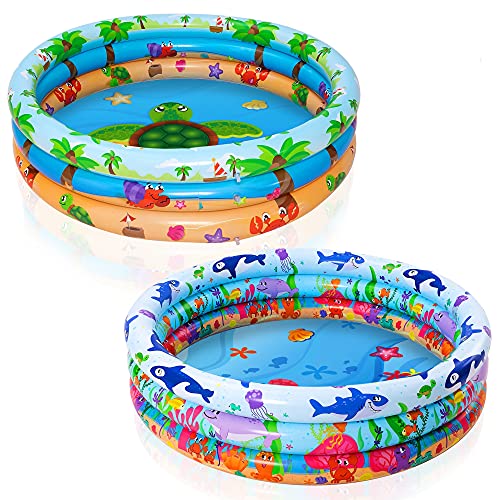 JOYIN 2 Pack 47 Baby Pool Float Kiddie Pool Inflatable Baby Swimming Pool with 3 Rings Summer Fun for Children Indoor and Outdoor Water Game Play Center for Toddlers