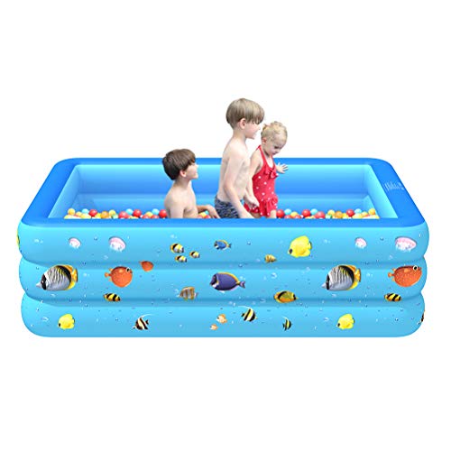KAVCENT Inflatable Swimming Pool Family Swim Play Center 83 X 55 X 22 FullSized Inflatable Lounge Pool for Kiddie Kids Adult Ages 3for Outdoor Garden Summer Water Party