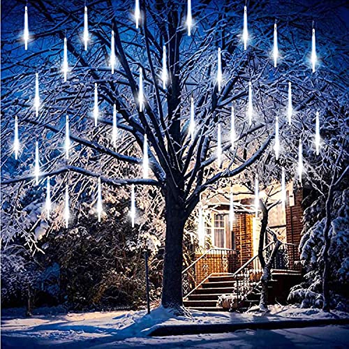 Meteor Shower Lights Outdoor118 Inches 8 Tubes LED Snowfall Icicle Lights Waterproof Meteor Christmas Lights Hanging Falling Rain Lights for Tree Bushes Holiday Party Christmas Decoration