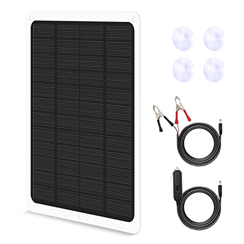 NOENOUGH 5W Solar Battery Charger Portable Solar Trickle Charger for 12V Batteries Waterproof Power Solar Panel Solar Panel Kit Battery Charger Maintainer for Car Boat Motorcycle Truck