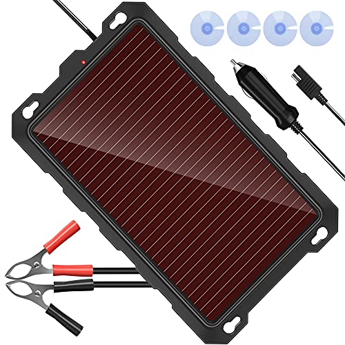 POWISER 33W Solar Battery Charger 12V Solar Powered Battery maintainer  ChargerSuitable for Automotive Motorcycle Boat Marine RV Trailer Powersports Snowmobile etc (33W Amorphous)