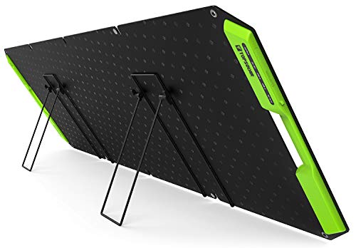 Upgrade Topsolar 120W Foldable Portable Solar Panel Charger Kits for Portable Power Station Generator Cell Phones Camera Lamp 12V Car Boat RV Battery(Dual USB Ports  19144V DC Output)
