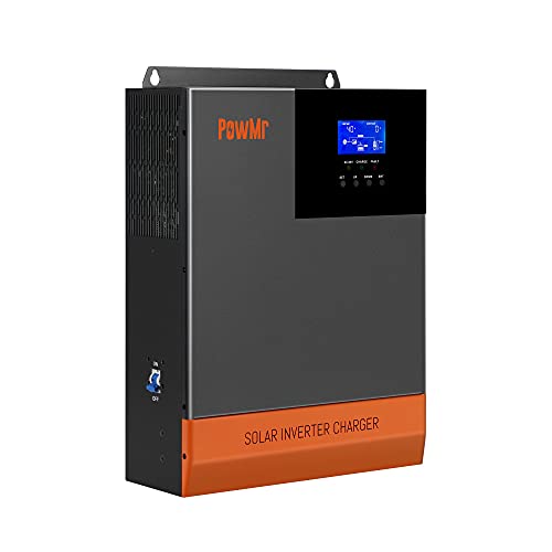 PowMr 5000W Hybrid Inverter Off Grid All in one Inverter 48V DC to 110V AC 5KW Pure Sine Wave Inverter Charger with 80A MPPT Controller Max 500V PV Input for LeadAcid and Lithium Batteries