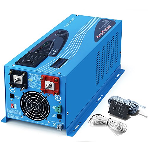 SUNGOLDPOWER 4000W Peak 12000W Pure Sine Wave Power Inverter DC 12V AC 120V with Battery AC Charger Solar Wind Power Inverters LCD Display Low Frequency Solar Converter
