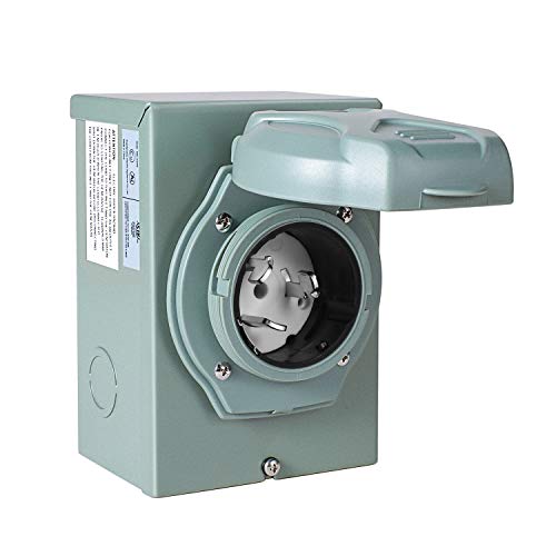 Manshan 50 Amp Generator Power Inlet Box NEMA SS250P Power Inlet Box for 3 Prong Generator Cord 125250 Volt 12500 Watts ETL Listed Weatherproof Outdoor Use