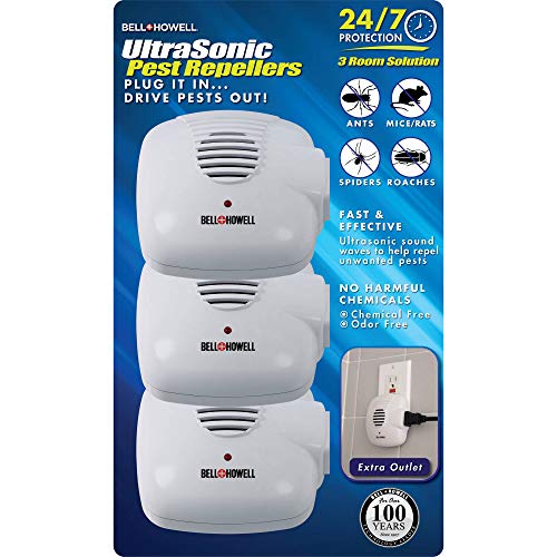 Bell and Howell Ultrasonic Pest Repellers with Extra Outlet  3 Pack