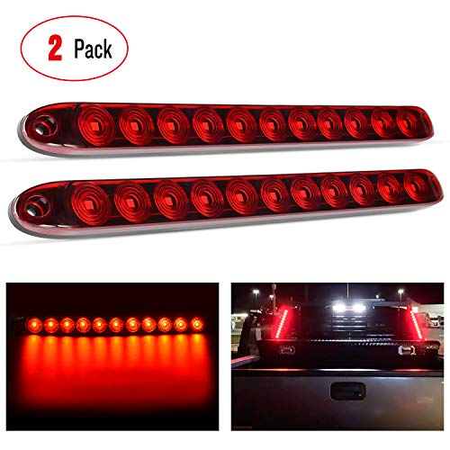 Nilight  TL10 2PCS 16 11 LED Red Trailer Light Bar for Park Stop Turn signals Tail Brake Light DOT Compliant IP65 Waterproof Truck Trailer Marker ID Bar 2 Years Warranty