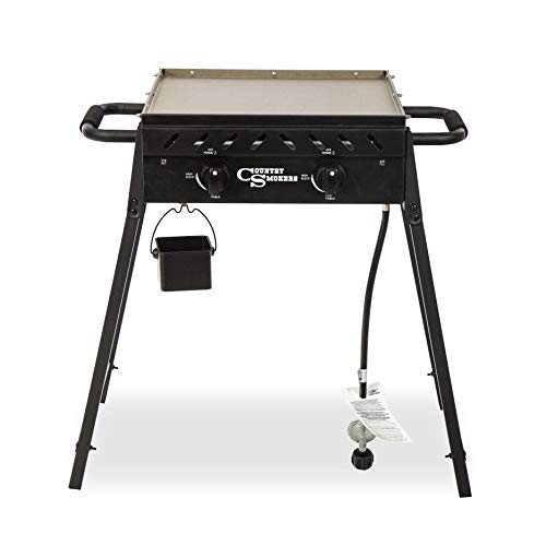 Country Smokers CSGDL0370 Horizon Series Plains 2Burner Portable Gas Griddle Black