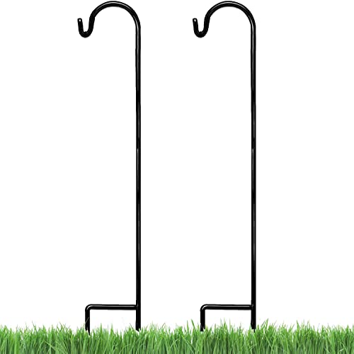 Ashman Shepherds Hook 48 Inch (2 Pack) 10 MM Thick Super Strong Rust Resistant Steel Hook Ideal for Use at Weddings Hanging Plant Baskets Solar Lights Lanterns Bird Feeders and Wedding
