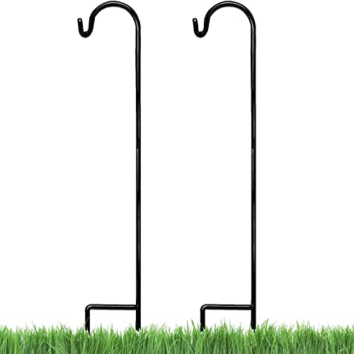 Ashman Shepherds Hook 48 Inch (2 Pack) 10 MM Thick Super Strong Rust Resistant Steel Hook Ideal for Use at Weddings Hanging Plant Baskets Solar Lights Lanterns Bird Feeders and Wedding