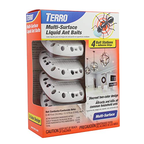 TERRO T334 MultiSurface Liquid Ant Baits  4 Discreet Bait Stations  Orange