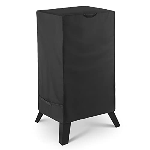 Arcedo Smoker Cover for Masterbuilt Electric Smoker Heavy Duty Waterproof Vertical Smoker Cover 30 Inch Square Digital Smoker Grill Cover Fits Charbroil Smoke Hollow Smoker and More Black