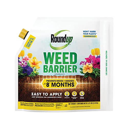 Roundup Weed Barrier Granules  Weed Preventer for Landscapes Up to 8 Months Protection BuiltIn Applicator 537 lbs