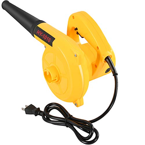Corded Electric Leaf Blower2in1 Handheld VacuumSweeper 13000rmin400W 110V Multifunctional Blowerfor Blowing LeafSnow Dusting (Yellow)