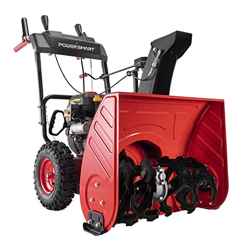 PowerSmart Snow Blower Gas Powered  24Inch 212cc 2Stage Gas Snow Blower with Corded Electric Start