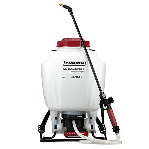Chapin 63924 4Gallon 24volt Extended Spray Time Battery Backpack Sprayer For Fertilizer Herbicides and Pesticides 4Gallon (1 SprayerPackage)