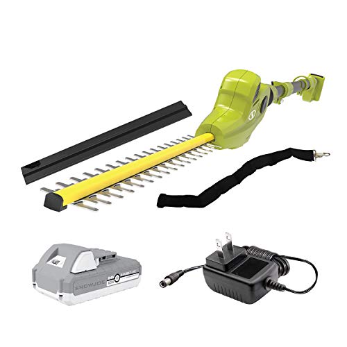 Sun Joe 24VPHT17LTE Cordless Telescoping DualAction Pole Hedge Trimmer Kit (w20Ah Battery  Quick Charger)