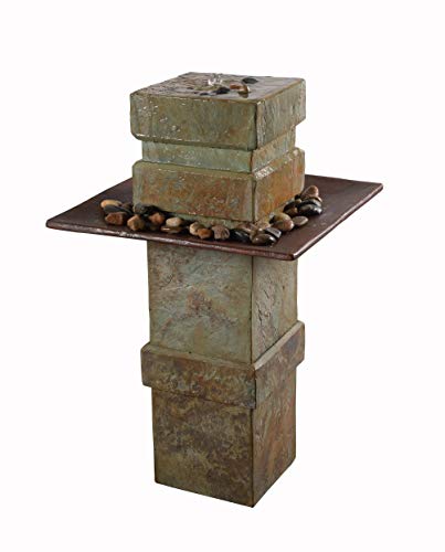 Kenroy Home Pilaster Fountains Small Natural Slate and Copper