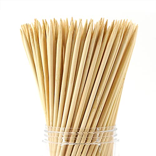 Natural Bamboo Skewers 8 (200 PCS) for BBQ，Appetiser，Fruit，Cocktail，Kabob，Chocolate Fountain，Grilling，Barbecue，Kitchen，Crafting and Party Φ4mm More Size Choices 810121416 (8)