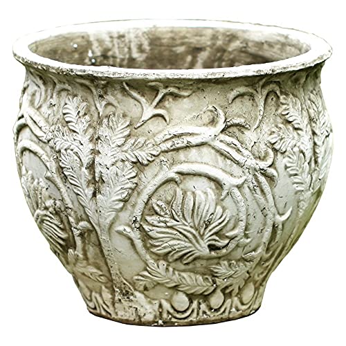 Aarlm European Classical Garden Plant Planter Vintage Ceramic Outdoor Flower Pot Patio Yard Decor Large Planters Villa Courtyard Landscape Plant Pots (Color  Brown Size  Large)