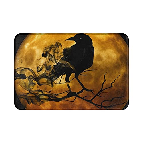 Black Crow Raven Bird Halloween Bathroom Rugs Bath Mat 157 X 235 Door Mats Memory Foam Front Kitchen Rug Carpet Hall Inside Outdoor