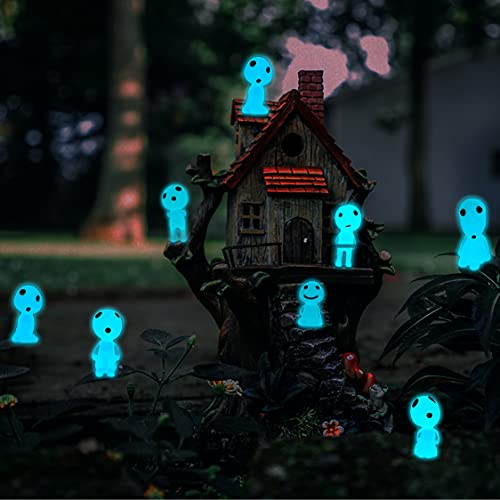 20PCS Glow in Dark Statues Fairy Garden Accessories Outdoor Luminous Ghost Gnome Elves Miniature Decorations for Decor Plant Tree Patio Lawn Terrace Balcony Yard Micro Landscape Kit