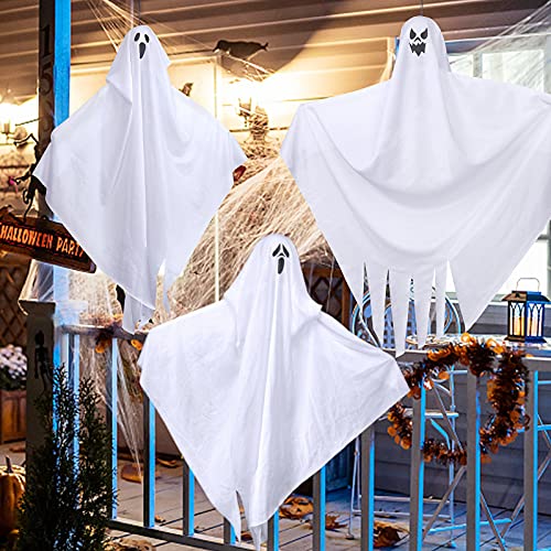 255 Halloween Ghost Windsocks (3 Pack) Hanging Halloween Decorations Cute Flying Hanging Ghosts Wind Socks for Garden Front Yard Patio Decor Halloween Party Decorations Supplies