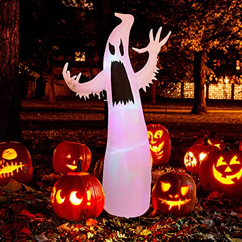 Twinkle Star 54 FT Halloween Inflatables Lighted White Ghost with RGB Color Changing LED Lights Blow Up Yard Ghosts Prop Giant Lawn Decorations for Home Yard Lawn Garden Party Indoor Outdoor Decor