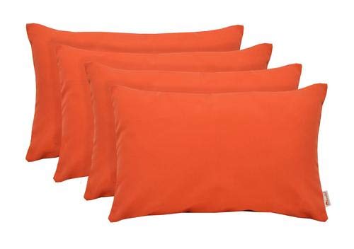 RSH Décor Indoor Outdoor Decorative Set of 4 Sunbrella Throw Toss Pillows Choose Color  Size (Canvas Melon 20 x 12)