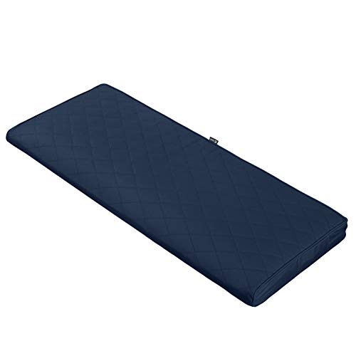 Classic Accessories Montlake WaterResistant 42 x 18 x 3 Inch Outdoor Quilted Bench Cushion Patio Furniture Swing Cushion Navy